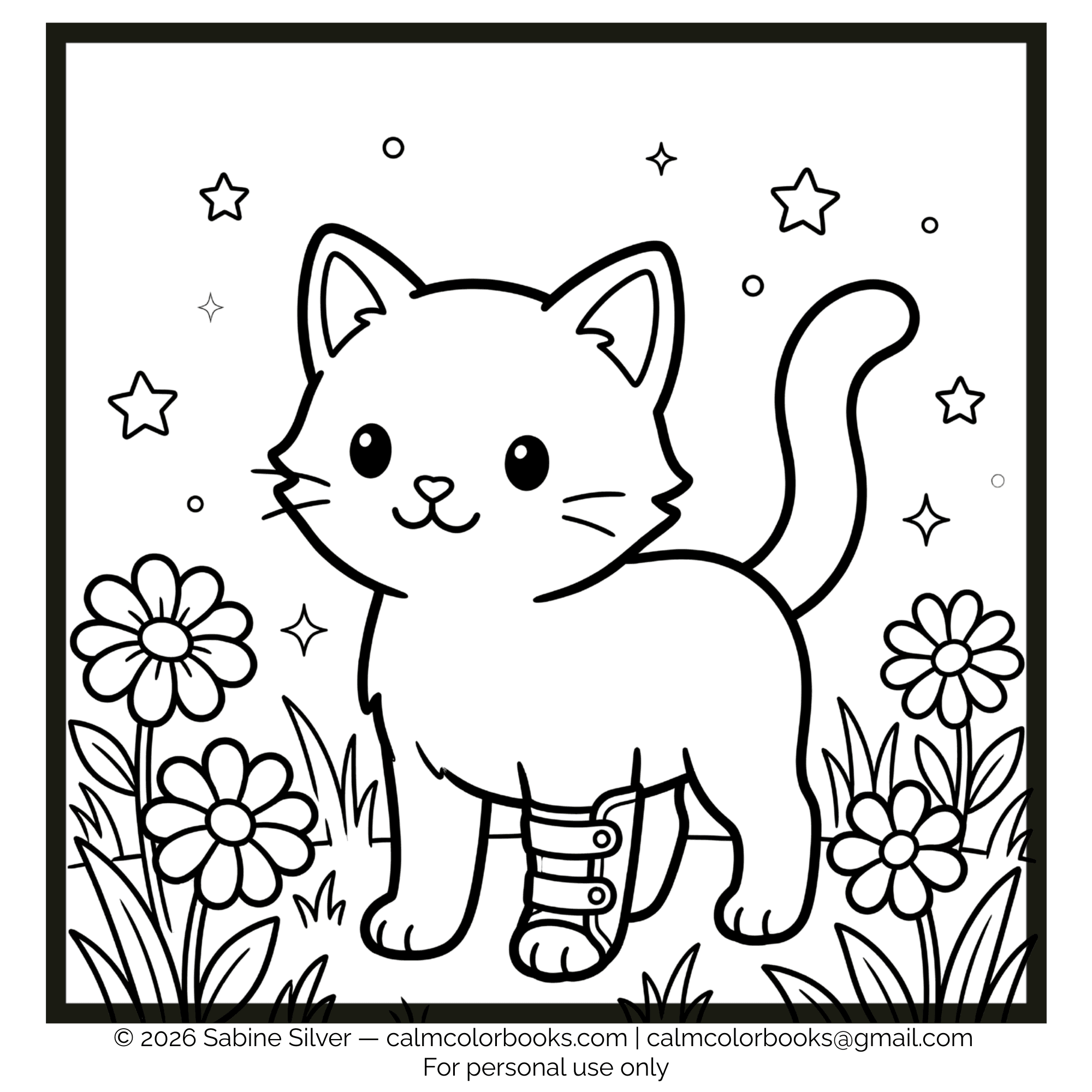 Thumbnail for Katje met brace free cozy coloring page
