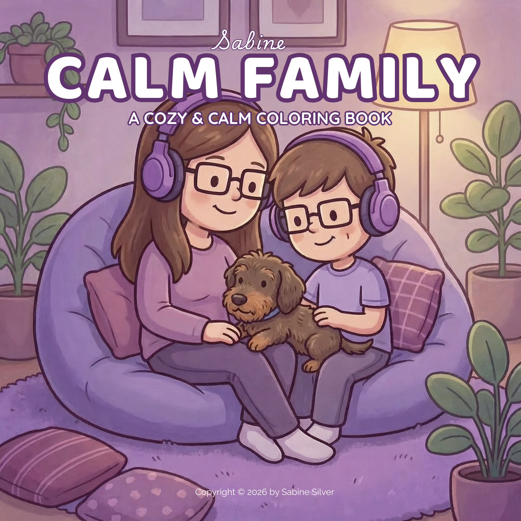 Calm Family digital coloring book cover