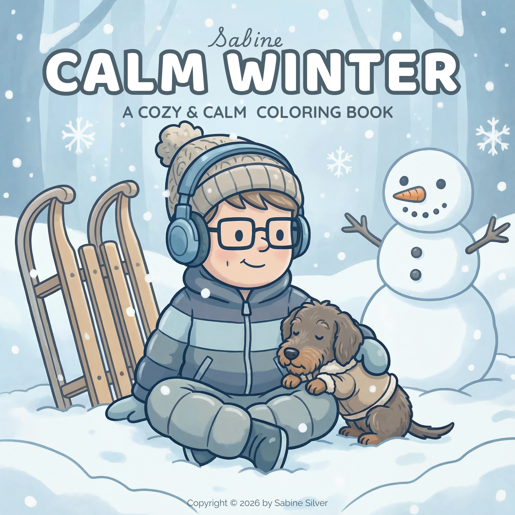 Calm Winter digital coloring book cover
